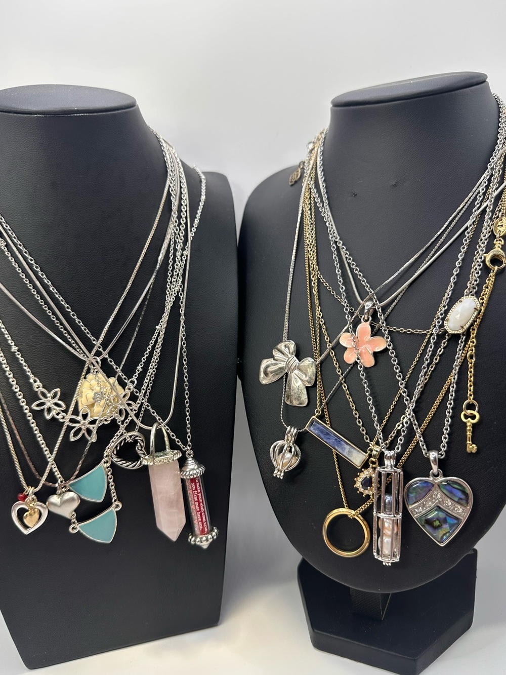 Dainty Necklace Jewelry Lot SAPPHIRE LAPIS PEARLS ROSE QUARTZ & More - Picture 3 of 15